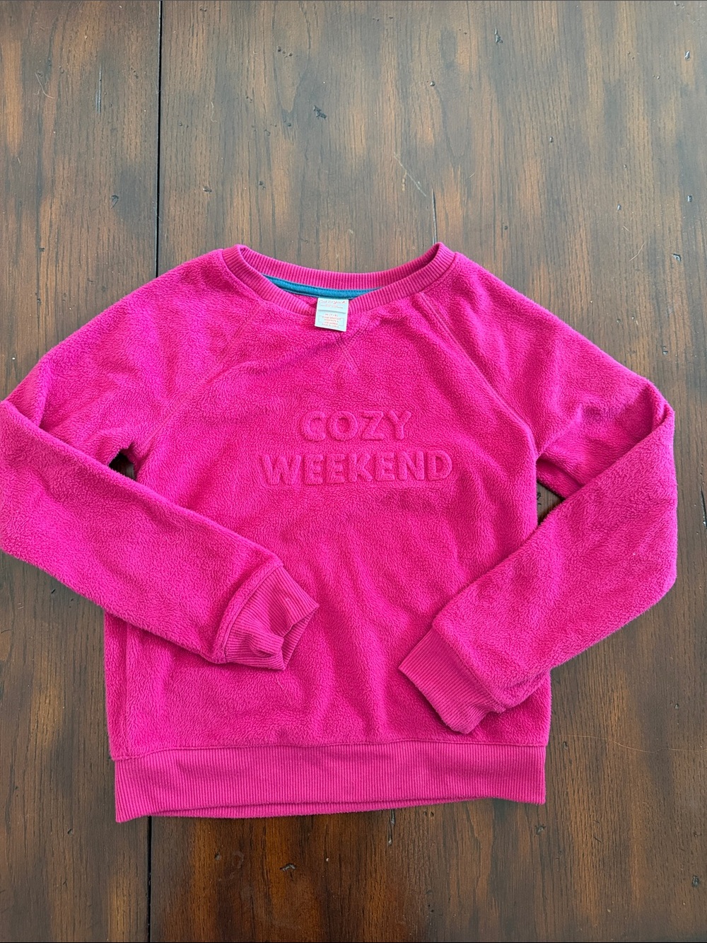 Cozy Weekend Pink Fleece girls 7/8 Sweatshirt